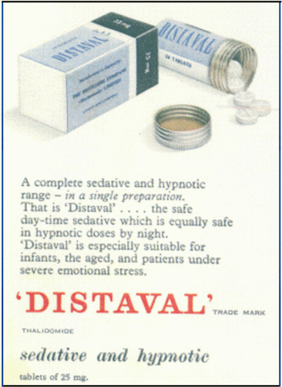 Advertisement for&nbsp;Distal&nbsp;(Thalidomide), circa 1961.